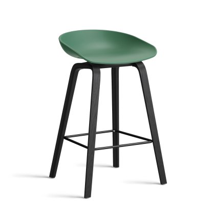 About A Stool AAS 32 Barhocker, Küchenvariante: Sitzhöhe 64 cm, Eiche schwarz lackiert, Teal green 2.0