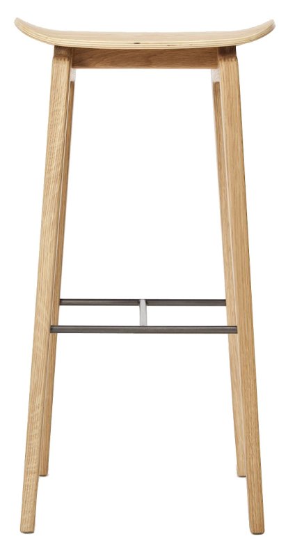 NY11 Bar Stool, Barvariante: Sitzhöhe 75 cm, Eiche natur, Ohne Sitzpolster
