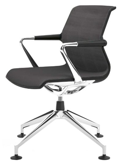 Unix Chair Viersternfuß, Silk Mesh dimgrey, Basic dark