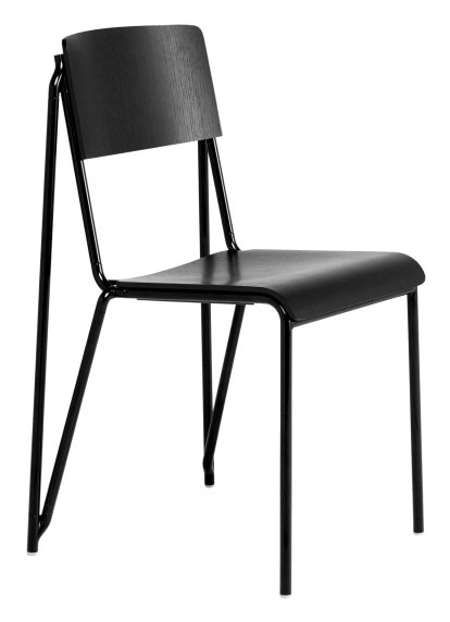 Petit Standard Stuhl, Eiche schwarz gebeizt, Stahl pulverbeschichtet schwarz