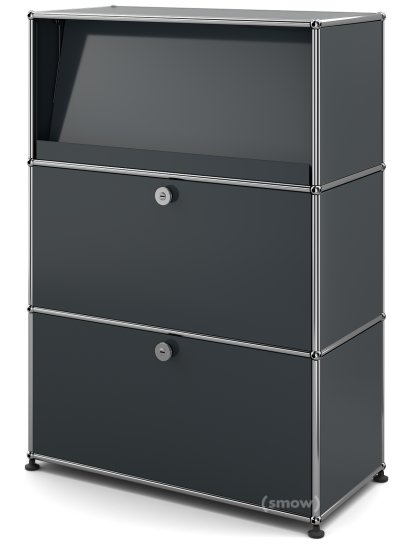 USM Haller Highboard M mit Schrägtablar, Anthrazitgrau RAL 7016