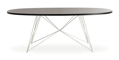 Tavolo XZ3 Oval Tisch, Fenix schwarz, Weiß lackiert