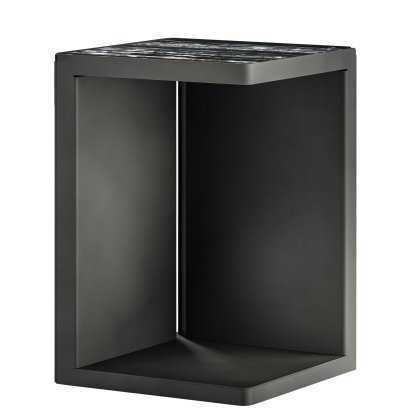 Ambito Beistelltisch, Obsidian, Mamor portoro silber