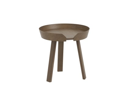 Around Couchtisch, Klein (H 46 x Ø 45 cm), Esche dunkelbraun gebeizt