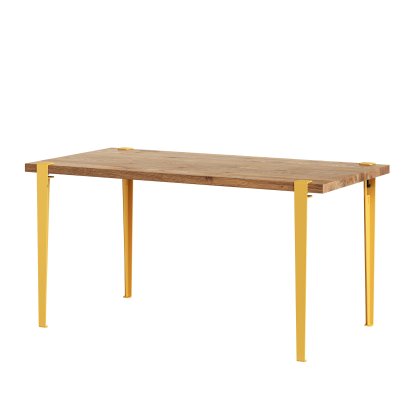 Balthazar Esstisch, Eiche recycled, Brioche gelb