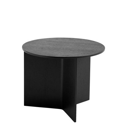 Slit Beistelltisch Holz, H 35,5 x Ø 45 cm, Black lacquered