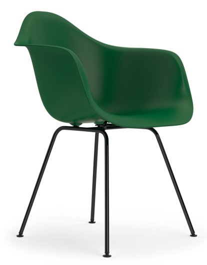 Eames Plastic Armchair DAX, Smaragd, Ohne Polsterung, Ohne Polsterung, Standardhöhe - 43 cm, Beschichtet basic dark