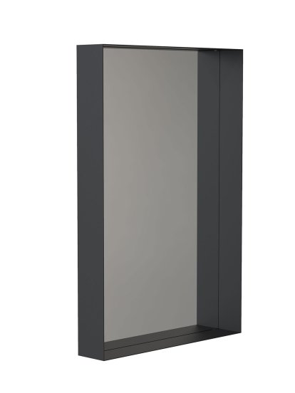 Unu Spiegel rechteckig, H 90 x B 60 cm, Schwarz matt