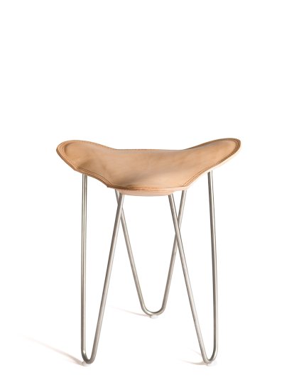 Trifolium Stool, Natur, Edelstahl