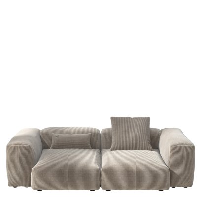 Vetsak Sofa Set 2, M, Cord velours - Platinum, Mit Kissen