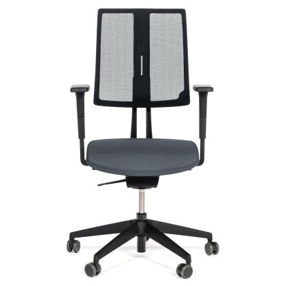 Equo Bürodrehstuhl, Schwarz, Netz, Xtreme Plus (PG0), Dunkelgrau YS171, C30 KST mit Sitztiefenverstellung, Standard 100 mm, Mit Armlehnen, Mit harten Rollen