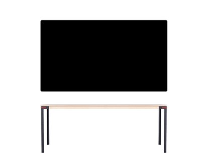 Seiltänzer Tisch, 75 x 190 x 90 cm, Linoleum schwarz, rot
