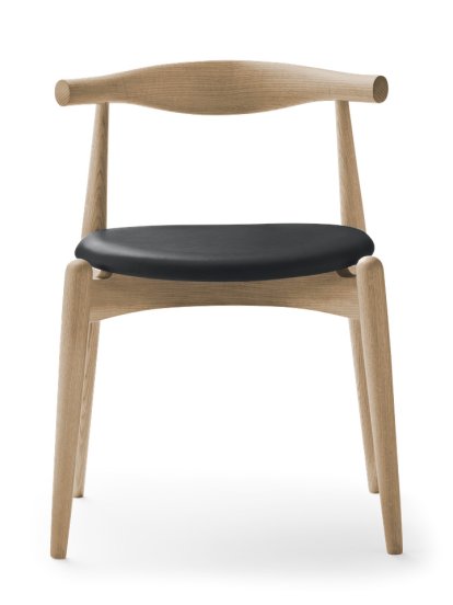 CH20 Elbow Stuhl, Eiche Weißöl, Leder anthrazit